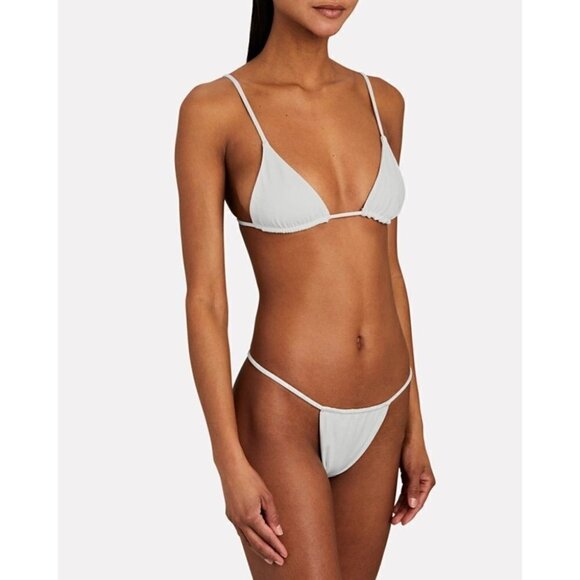 AEXAE Gathered Bikini Bottoms in Chalk Small New Womens Swim - Picture 1 of 11